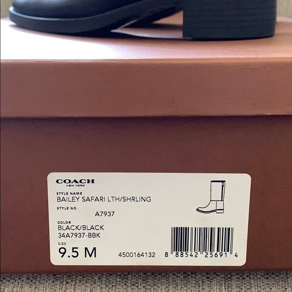 Coach Black Boots Leather/Shirling - Picture 2 of 3